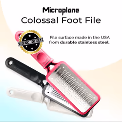 Microplane Colossal Foot File Scraper - The Original Stainless Steel Foot Rasp  Dead Skin/Callus Remover for Feet  Gentle Foot Scrubber  Pedicure Tool