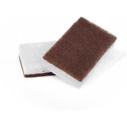 Full Circle Walnut Shell Non-Scratch, Cellulose, Brown, Scrubber Sponges, Set of 2