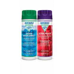Nikwax Down  Down DUO-Pack  300ml  Wash-In Cleaning and Waterproofing adds DWR Water Repellency to Down Filled Jackets  Outerwear  Sleeping Bags  Rest