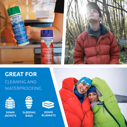 Nikwax Down  Down DUO-Pack  300ml  Wash-In Cleaning and Waterproofing adds DWR Water Repellency to Down Filled Jackets  Outerwear  Sleeping Bags  Rest