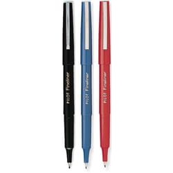 Pilot Fineliner Markers  Fine Point  Assorted Ink Colors - Black 11002  Blue 11014  Red 11015  1 for Each