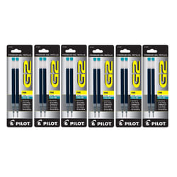 Value Pack of 6 - Pilot G2 Gel Ink Refills for Rolling Ball Pen  Fine Point  Teal (77257)