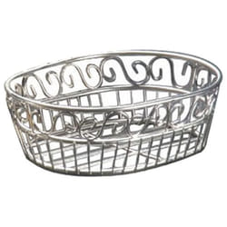 American Metalcraft SSOC97 6-3/4  x 9  Oval Stainless Steel Scroll Bread Basket