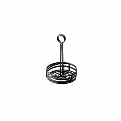 American Metalcraft - FWC69 FWC89 Round Wrought Iron Condiment Rack Basket with Display Handle 8-Inch Black