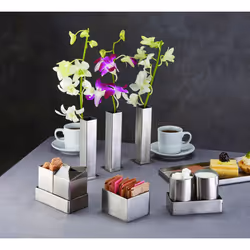 American Metalcraft SSPH4 Stainless Steel Rectangular Sugar Packet Holder  2.75"""""""" L x 3.25"""""""" W  Satin Finish   Silver