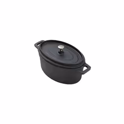 American Metalcraft CIPOV745 Cast Iron Oval Casseroles and Pots, 8.5" Length x 4.5" Width, Black