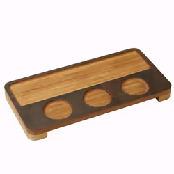 American METALCRAFT  Inc. American Metalcraft BWF3 Paring Flight Board  Carbonized  Bamboo  1-1/4"""" Height  6-7/8"""" Width ...