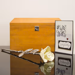OneWorld Memorials Rose Stem Bronze Keepsake Urns - Extra Small Holds 1 Cubic Inch of Ashes - Yellow Memorials Keepsake