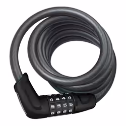 ABUS 6 Series Combo Coil Cable Lock  Black  185cm/12mm