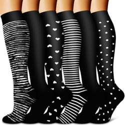 BLUEENJOY Copper Compression Socks for Women & Men (6 pairs) - Best Su