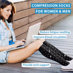 BLUEENJOY Copper Compression Socks for Women & Men (6 pairs) - Best Su