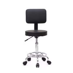 360° Swivel Stool Chair with Back Height Adjustable Office Round Bar Stool