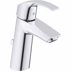 GROHE Eurosmart basin tap, single-lever mixer, bathroom, pop-up waste, medium high spout, water-saving technology, chrome, 23 ...