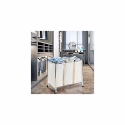 Laundry Sorter Cart, Chrome, Large, SHE16166
