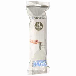 Brabantia PerfectFit Trash Bags (Size H / 13.2-15.8 Gallon) High Quality Thick Plastic Trash Can Liners with Tie Tape Drawstr ...