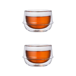 Double-Walled Kinto KRONOS Tea Glass - Maintains Temperature - Prevents Condensation - Set of 2-200 ml (6.75 fl. oz.) each