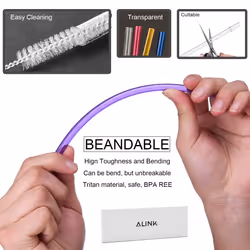 ALINK 10.5 in Long Rainbow Colored Reusable Tritan Plastic Replacement Straws for 16 OZ 20 OZ 30 OZ Stanley  YETI  Starbucks Tumblers  Set of 10 with