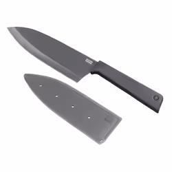 Colori+ Non-Stick Large Santoku Knife with Safety Sheath, 22 cm, Grey