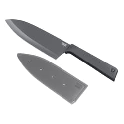 Colori+ Non-Stick Large Santoku Knife with Safety Sheath, 22 cm, Grey
