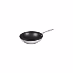 KUHN RIKON Allround Oven-Safe Induction Non-Stick Wok, 24 cm, Stainless Steel, Silver