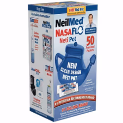 NeilMed NasaFlo Neti Pot Plastic Nasal Wash All Natural Relief 60 Sachets