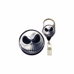 Halloween Nightmare Character Real Charming Retractable Metal Carabiner ID Badge Holder Badge Reel (Jack MC)