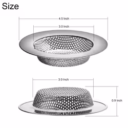 2 Pack - 4.5"" Top / 3"" Basket - Kitchen Sink Drain Strainer Large Ba