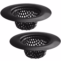 2 Pack - 2.25"" Top / 1"" Basket- Black Sink Strainer Bathroom Sink U