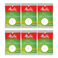 White Disc Coffee Filter  100 Count (Pack of 6)