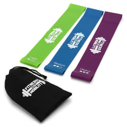 CKB Ltd Pack of 3 Resistance Bands Set Exercise LOOP BANDS Elastic Ankle Leg Home Gym Fitness - Natural Latex - Great for Booty Workouts & Physical
