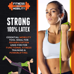 CKB Ltd Pack of 3 Resistance Bands Set Exercise LOOP BANDS Elastic Ankle Leg Home Gym Fitness - Natural Latex - Great for Booty Workouts & Physical