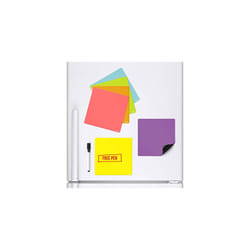 Pack of 6 Coloured Squares Magnetic Whiteboards that stick to your fridge Dry Wipe Planner Magnet Signage Sheet With Marker & Pen Colourful Kitchen