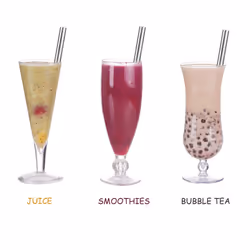 ALINK Reusable Boba Straws with Case and Cleaning Brush  4-Pack Extra Wide Stainless Steel Metal Bubble Tea Straw for Smoothie  Shakes  Tapioca Pearl