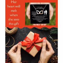 LOTUS-A Daughter Gifts from Dad - Sterling Silver Interlock Heart Necklace with a Message Card Present to My Grown Teenager Girls from Father on Valen