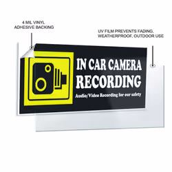 In Car Camera Recording Sticker - Camera Stickers Signs For Rideshare Driver Dashcam In Car Stickers Decals Video Recording Stickers Waterpr
