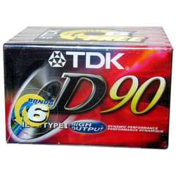TDK Superior Normal Bias D90 blank cassette tapes (Pack of 6)