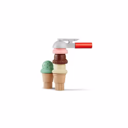 Scoop & Stack Ice Cream Cone, Ice cream toy for girls and boys, Pretend play food montessori toy 3 year old, Wooden food for role play kids toy food,