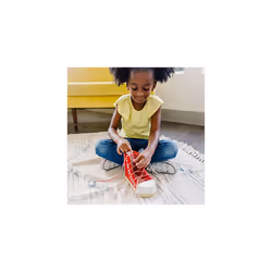 Melissa & Doug Deluxe Wood Lacing Sneaker - Learn to Tie a Shoe Educat