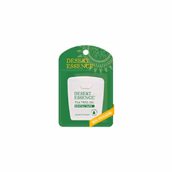 Desert Essence Tea Tree Oil Dental Tape - 30 Yards - Pack of 6 - Naturally Waxed w/ Beeswax - Thick Flossing No Shred Tape - On The Go - Removes Food
