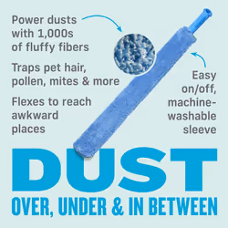 E-Cloth Cleaning & Dusting Wand, Premium Microfiber Dusters for Cleaning, 100 Wash Guarantee, Blue, 1 Pack