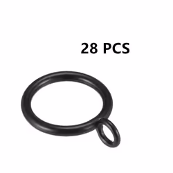 Jocon HD6025Q Pack of 28 Drapery Curtain Rings Eyelets Rings  1 Inch Inner Diameter (28  Black)
