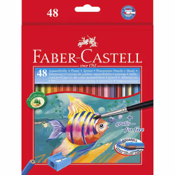 Faber-Castell Cardboard Case with Watercolour Pencils and Brush 48 Ecolápices multicoloured