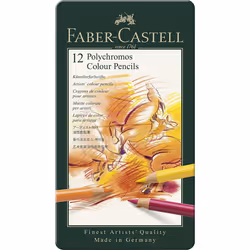 Faber Castell F110012 Polychromos Colour Pencils Tin Of 12 &Faber-Castell 9000 Art Set 12 x Pencils