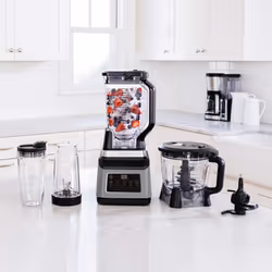 Ninja 3-in-1 Food Processor with Auto-iQ [BN800UK] 1200W 1.8 L Bowl 2.1L Jug 0.7 L Cup Black/Silver