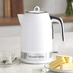 Russell Hobbs 24382 Inspire High Gloss Plastic Four Slice Toaster - White, Kettle