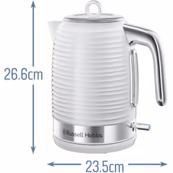 Russell Hobbs 24382 Inspire High Gloss Plastic Four Slice Toaster - White, Kettle