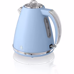 Swan SK19020ON, Retro 1.5 Litre Jug Kettle with 360 Degree Rotational Base, 3KW, Orange - Blue