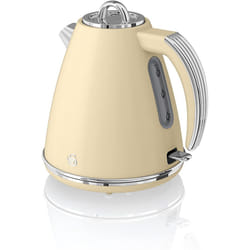 Swan SK19020ON, Retro 1.5 Litre Jug Kettle with 360 Degree Rotational Base, 3KW, Orange - Cream