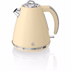 Swan SK19020ON, Retro 1.5 Litre Jug Kettle with 360 Degree Rotational Base, 3KW, Orange - Cream