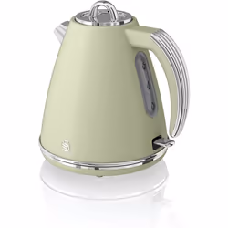 Swan SK19020ON, Retro 1.5 Litre Jug Kettle with 360 Degree Rotational Base, 3KW, Orange - Green